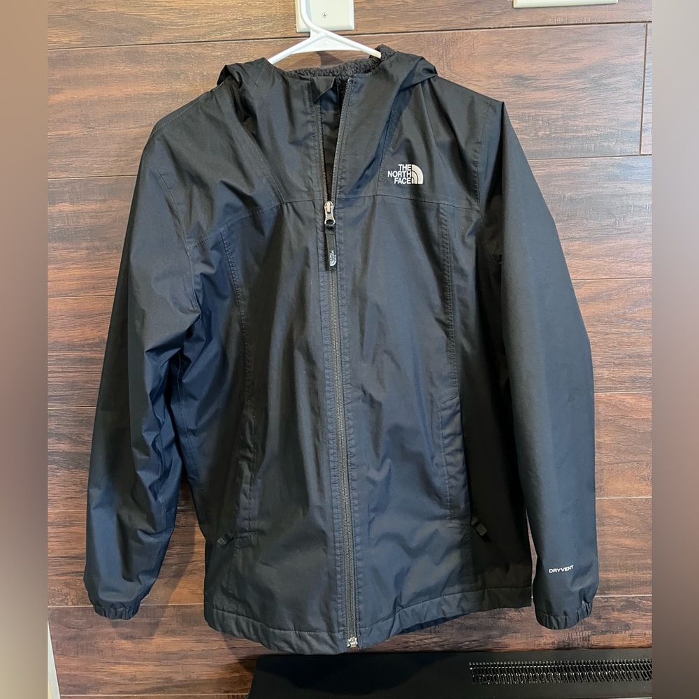 The North Face Black Water Resistant Fleece Lined Jacket Big Boys XL(18/20)